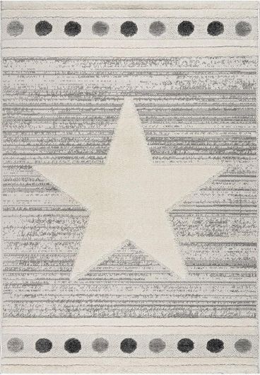 Παιδικό Χαλί Beauty Home 9559 Loop Art Αστέρια 133x190cm Γκρι / Λευκό