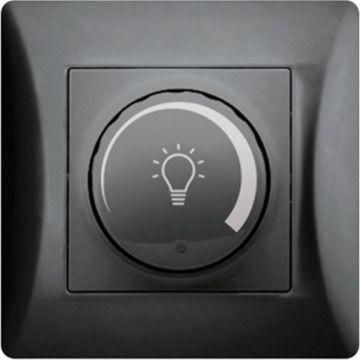 Διακόπτης Dimmer Lineme LED 200W Serie H Μαύρο