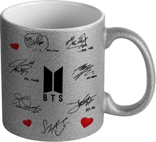 Κούπα koupakoupa Bts Signatures Glitter Κεραμικό 330ml Ασημί