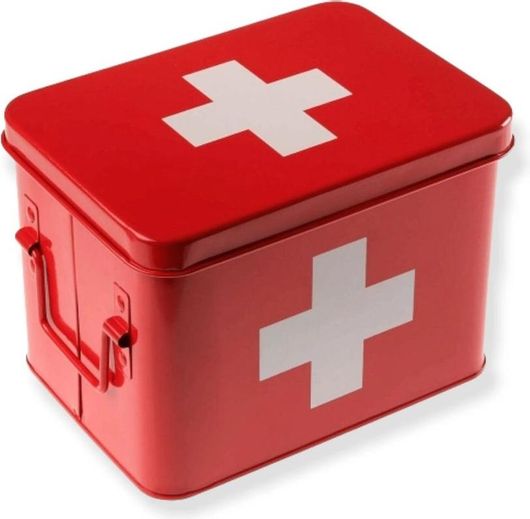 Φαρμακείο Κουτί Πρώτων Βοηθειών Versa Μεταλλικό 14.3x15.7x21.5cm Kόκκινο