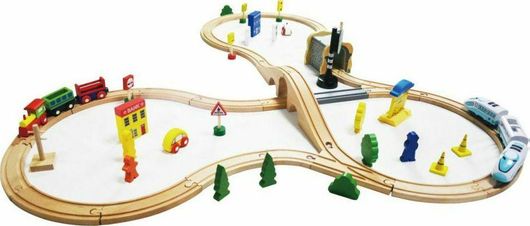 Σετ Τρενάκι Ecotoys Ξύλινο για 3+ Ετών