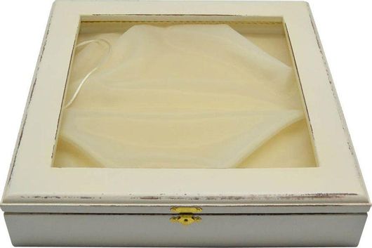 Στεφανοθήκη Ankor Τετράγωνη Ξύλινη 29x29cm Εκρού