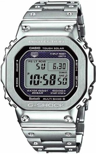 Ανδρικό Ρολόι Casio GMW-B5000D-1ER με Μεταλλικό Μπρασελέ Ασημί