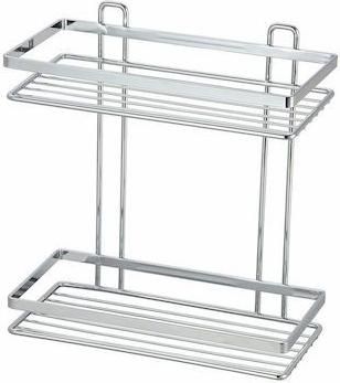Ραφιέρα Μπάνιου Estia Elegant 02-8680 Inox Επιτοίχια με 2 Ράφια 25x12x27cm Ασημί