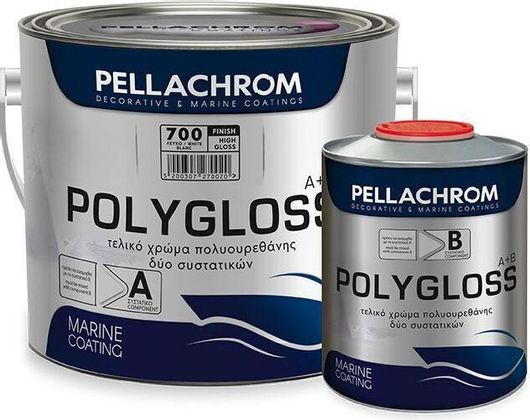Τελικό Χρώμα Πολυουρεθάνης Σκάφους Pellachrom Polygloss 7.5lt Λευκό