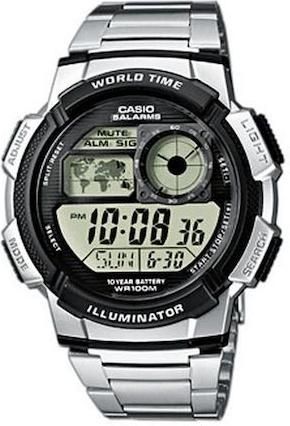 Ανδρικό Ρολόι Casio AE-1000WD-1AVEF με Μεταλλικό Μπρασελέ Ασημί