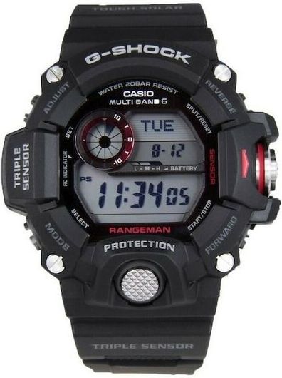 Ανδρικό Ρολόι Casio GW-9400-1ER με Λουράκι από Καουτσούκ Μαύρο