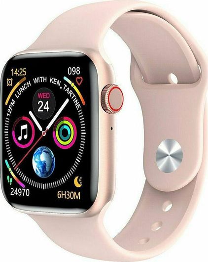 HW22 44mm Smartwatch με Παλμογράφο Ροζ
