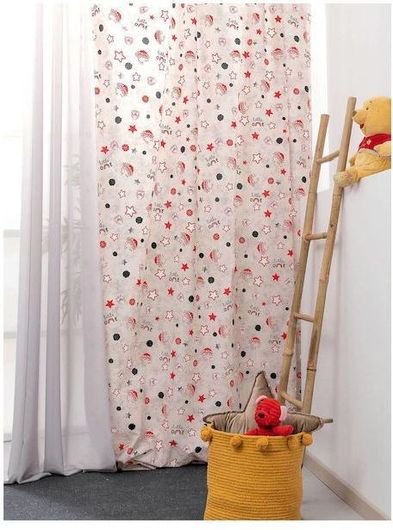 Παιδική Κουρτίνα Palamaiki Ολυμπιακός με Τρέσα 170x270cm Γκρι