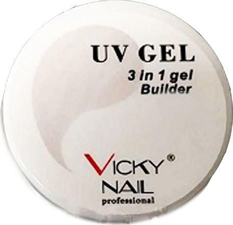 Builder Gel Vicky Nail 3 in 1 15gr Διάφανο