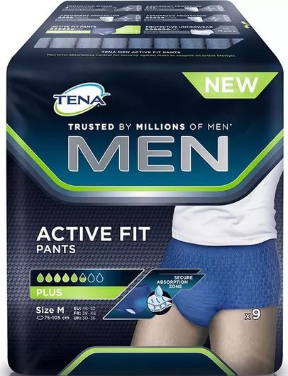 Πάνες Βρακάκι Ακράτειας Tena Men Active Fit Plus Small/Medium 9τμχ Μπλε