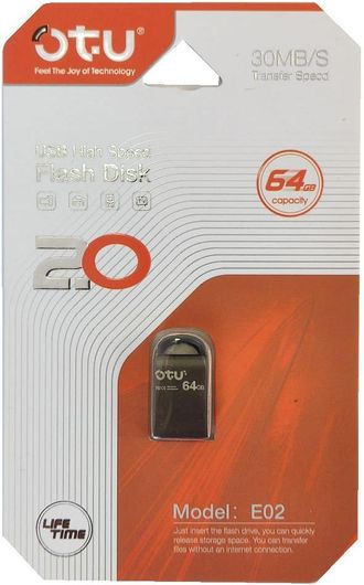 OTU E-02 64GB USB 2.0 Stick Μαύρο