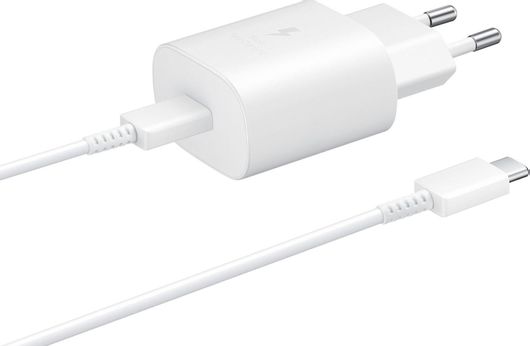 Φορτιστής Samsung με Θύρα USB-C και Καλώδιο USB-C 25W Λευκό