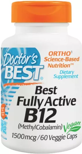 Doctor's Best Fully Active B12 1500mcg Βιταμίνη για την Υγεία του Νευρικού Συστήματος 1500mcg 60 φυτικές κάψουλες