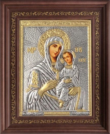 Εικόνα Παναγία Της Τήνου Ασημένια 35x43cm
