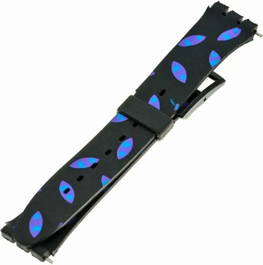 Λουράκι Ρολογιού Swatch SW023 από Καουτσούκ 16mm Μαύρο