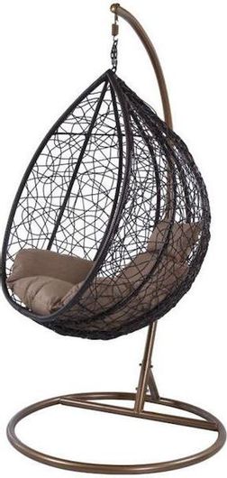 Κούνια Φωλιά με Βάση Nest/10 Rattan με Μαξιλάρια 102x102x200cm Καφέ
