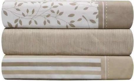 Σετ Μαξιλαροθήκες Anna Riska Mix & Match Stripe 53 Oxford 50x70cm Μπεζ