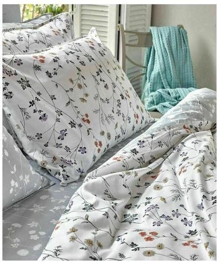 Σετ Μαξιλαροθήκες Kentia Miriam 32 Oxford 50x70cm Εκρού / Γκρι