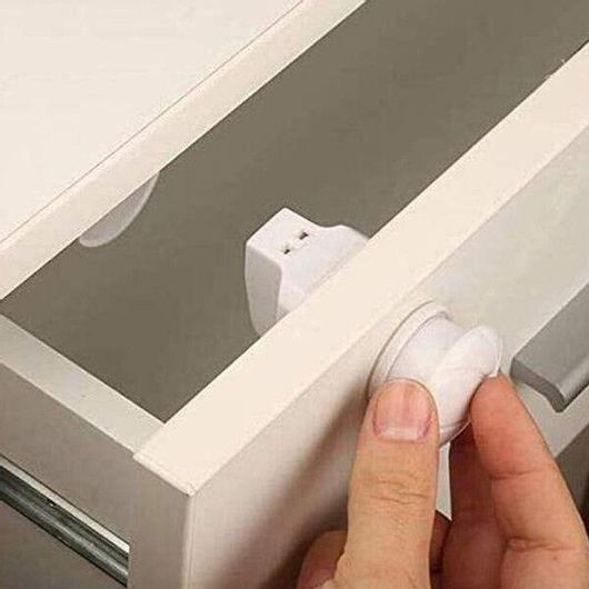 Προστατευτικά για Ντουλάπια & Συρτάρια με Μαγνήτη από Πλαστικό Λευκό 5τμχ