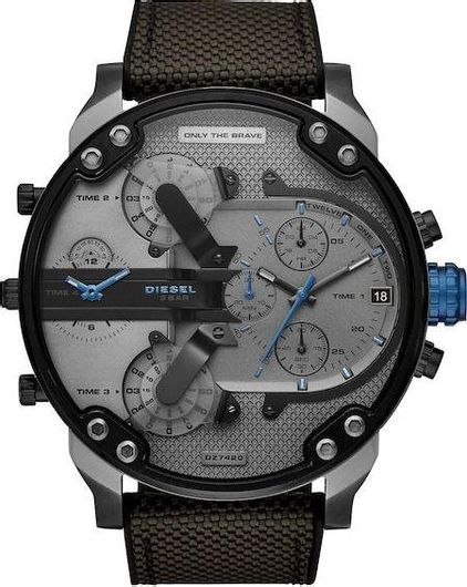 Ανδρικό Ρολόι Diesel DZ7420 με Υφασμάτινο Λουράκι Μαύρο
