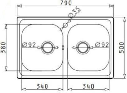 Νεροχύτης Maidtec Inset 2B Ένθετος Inox Σατινέ Μ79xΠ50cm Ασημί