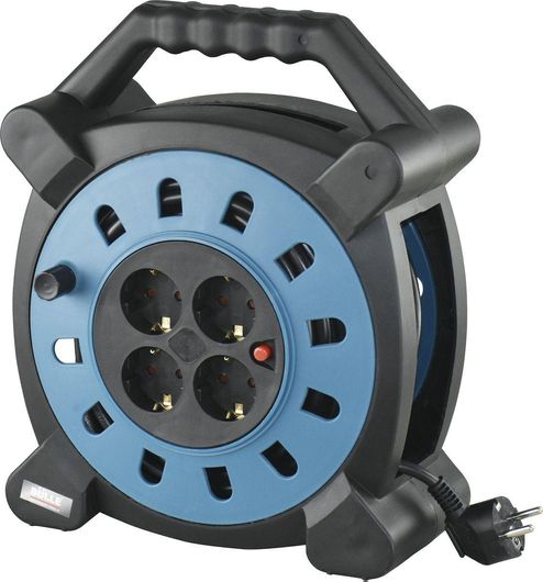 Μπαλαντέζα Καρούλι Bulle 607014 4 Θέσεων με Καλώδιο 15m Διατομής 3x1.5mm² Μαύρη