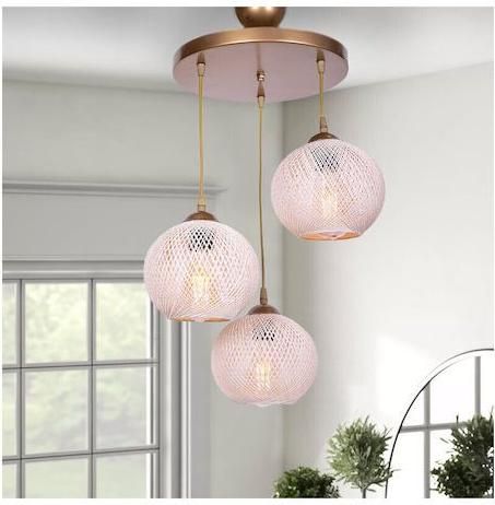 Κρεμαστό Φωτιστικό Οροφής Megapap GP036-0020.1 Τρίφωτο με Ντουί E27 Μέταλλο 30cm Χρυσό