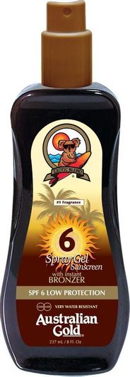 Αντηλιακό Λάδι Σώματος Australian Gold Gel with Instant Bronzer Αδιάβροχο SPF6 σε Spray 237ml