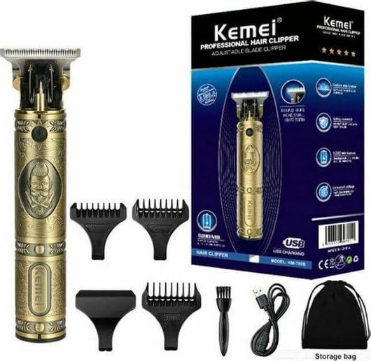 Kemei Επαναφορτιζόμενη Κουρευτική Μηχανή Gold KM-700B