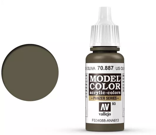 Χρώμα Μοντελισμού Acrylicos Vallejo 70887 Model Colour Matt 17ml US Olive Drab