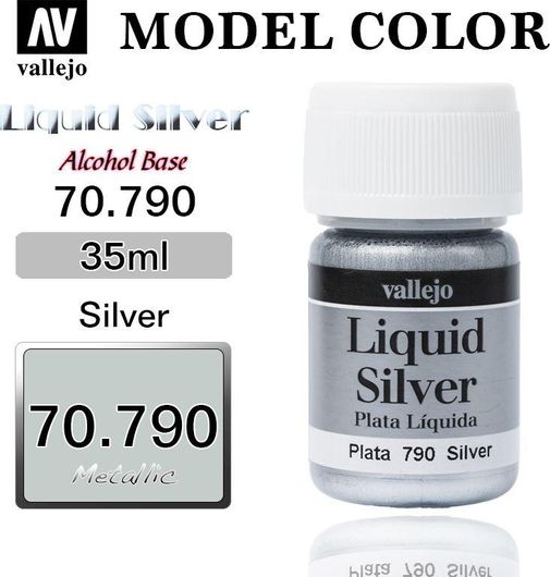 Χρώμα Μοντελισμού Acrylicos Vallejo 70790 Model Colour Metallic Alcohol Based 35ml Silver