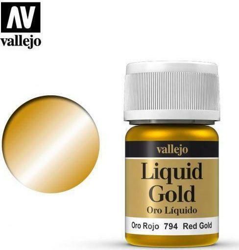 Χρώμα Μοντελισμού Acrylicos Vallejo 70794 Model Colour Metallic Alcohol Based 35ml Red Gold