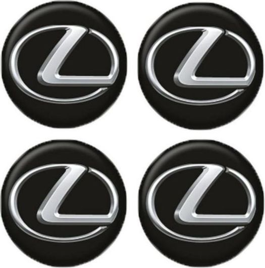 Αυτοκόλλητο Αυτοκινήτου Σήματα 8237-K Αλουμινίου Lexus 5.7cm για Ζάντες Αυτοκινήτου 4τμχ Μαύρο
