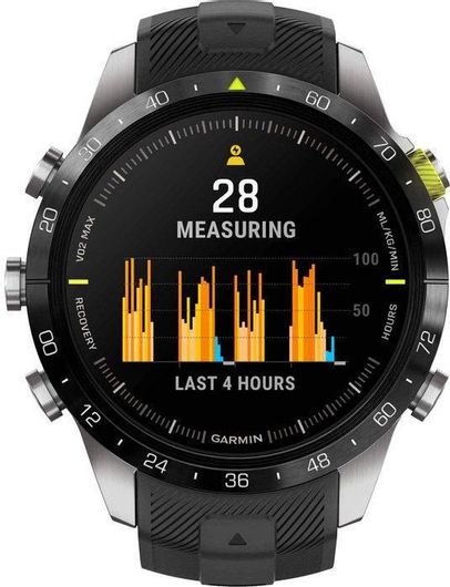 Smartwatch Garmin Ρολόι Χρονογράφος Μπαταρίας με Καουτσούκ Λουράκι Μαύρο