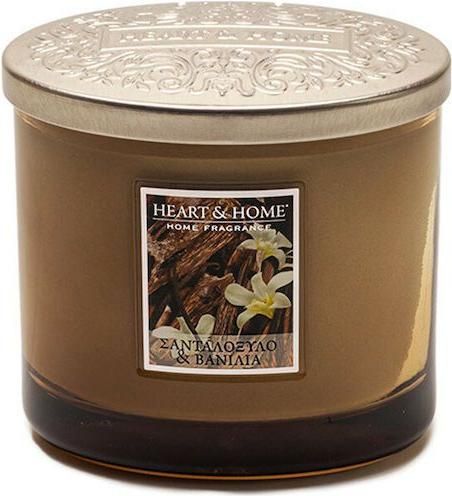 Αρωματικό Κερί Σόγιας Heart & Home 276260312 Βάζο Διπλό Φυτίλι Σανταλόξυλο & Βανίλια 230gr