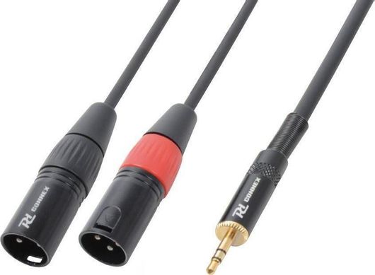 Καλώδιο Power Dynamics Connex 2x XLR male σε 3.5mm Jack male 1.5m Μαύρο