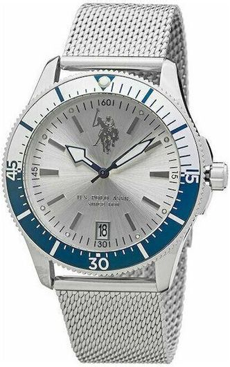 Ανδρικό Ρολόι Ralph Lauren USP4861ST με Μεταλλικό Μπρασελέ Ασημί