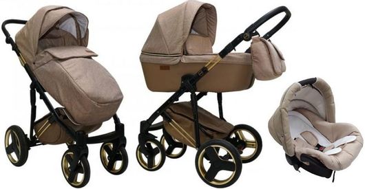 Πολυκαρότσι Μωρού Mikrus Zara 3 σε 1 Μπεζ για Νεογέννητο