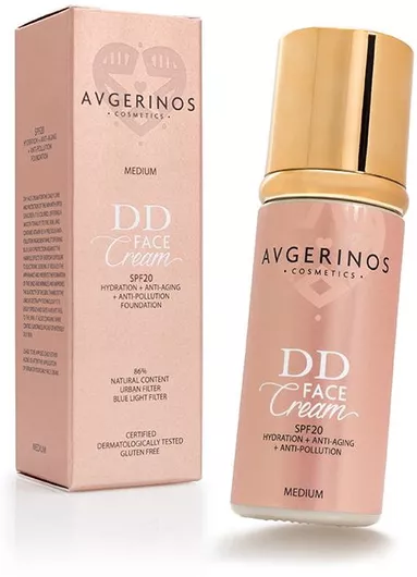 Κρέμα Προσώπου Ημέρας DD Avgerinos Cosmetics 24ωρη με SPF20 για Ατέλειες & τους Ρύπους Medium 50ml