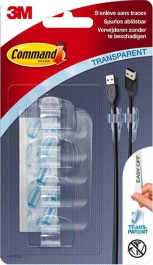 Clip Καλωδίων 3M 17017CLR Γαντζάκι Στρογγυλο 4τμχ Διάφανο