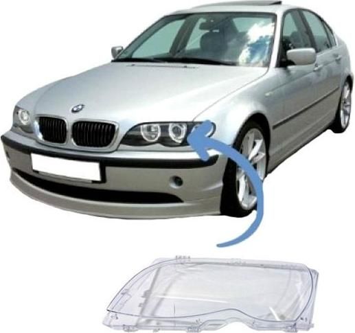 Κρύσταλλο Φαναριού Carner Αριστερό για BMW Σειρά 3 / E46 Sedan/Touring Facelift Xenon & Halogen 2001-2005 1τμχ