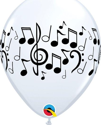 Μπαλόνια Music Notes Λευκά 28εκ. 25τμχ