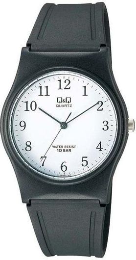 Unisex Ρολόι Q&Q VP34J002Y με Λουράκι από Καουτσούκ Μαύρο