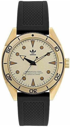 Ανδρικό Ρολόι Adidas Edition Two Μπαταρίας με Καουτσούκ Λουράκι Μαύρο