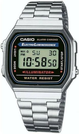 Ανδρικό Ρολόι Casio Vintage Iconic Ψηφιακό Μπαταρίας με Μεταλλικό Μπρασελέ σε Ασημί χρώμα
