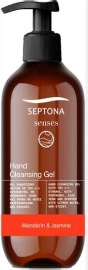 Αντισηπτικό Τζελ Χεριών Septona Senses με Αντλία Mandarin & Jasmine 300ml