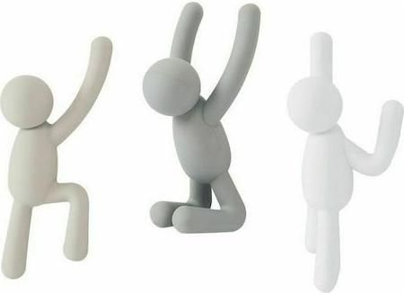 Κρεμάστρα Τοίχου Umbra Buddy Hooks Πλαστική 3 Θέσεων 3τμχ