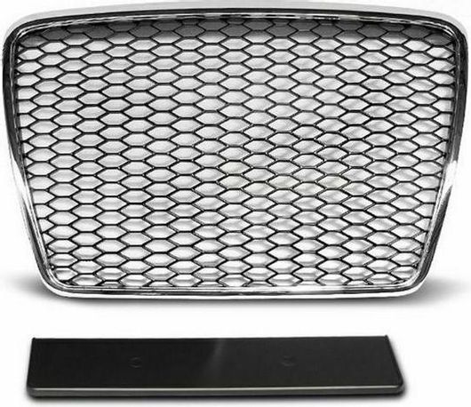 Μάσκα Αυτοκινήτου Χρωμίου για Audi A6 C6 2008-2011 Rs Look Ασημί