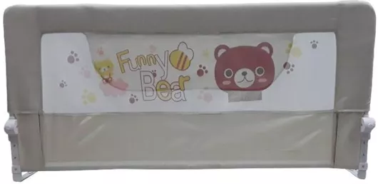 Beboulino Funny Bear Προστατευτικό Κάγκελο Κρεβατιών από Ύφασμα Beige Pink 150cm